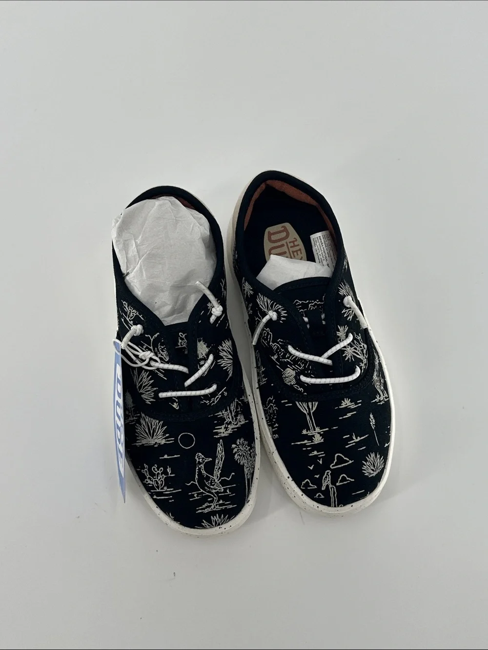Hey Dude Kids Conway Desert Sneakers in Black with White Sole